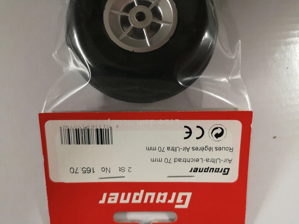 1 Paar Air Ultra Leichtrad Ø 70mm Graupner Air-UL Luftreifen No.165.70 - Bild 2 von 2