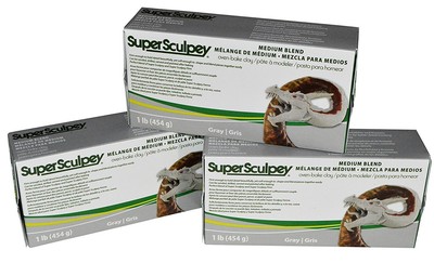 Super Sculpey Medium Blend Gray Oven-Bake Clay - Blend of Super Sculpey and S...