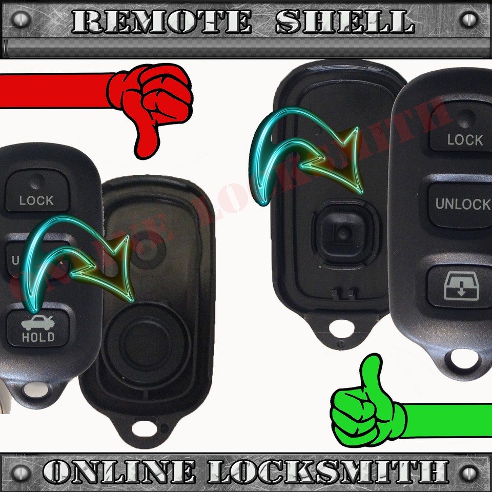 Toyota 4Runner 1999-2009 Replacement Keyless Entry Remote Shell Case By ...