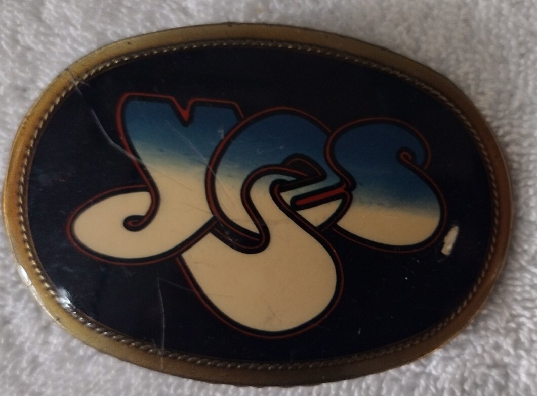 1977 VINTAGE *YES* Rock Band Logo Belt Buckle Pacifica Mfg LA CAL