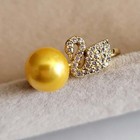 <!--F#f_0-->14K Plated Genuine Freshwater swan gold Pearl Finger Ring<!--F/-->
