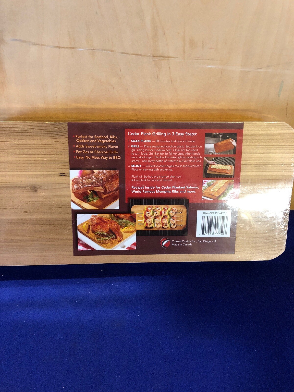 NIP Set of 6 Coastal Cuisine Cedar Grilling BBQ Barbecue Planks 16" x 7