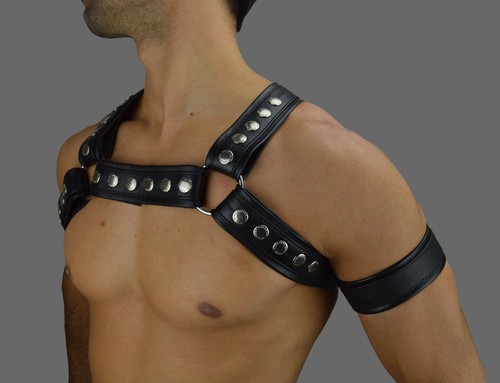 6735 Lederharness mit absätze,Leather Harness/leder Body Harness Harnais n Cuir - Picture 6 of 13