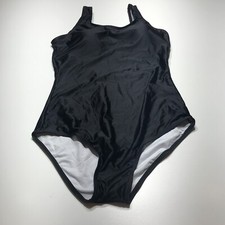 Womens One Piece Swimsuit Bikini Regular Cut Lined Black Padded Size Medium NEW