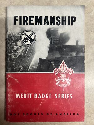 1955 Firemanship Boy Scout Merit Badge Book - Firefighter 1960 Printing