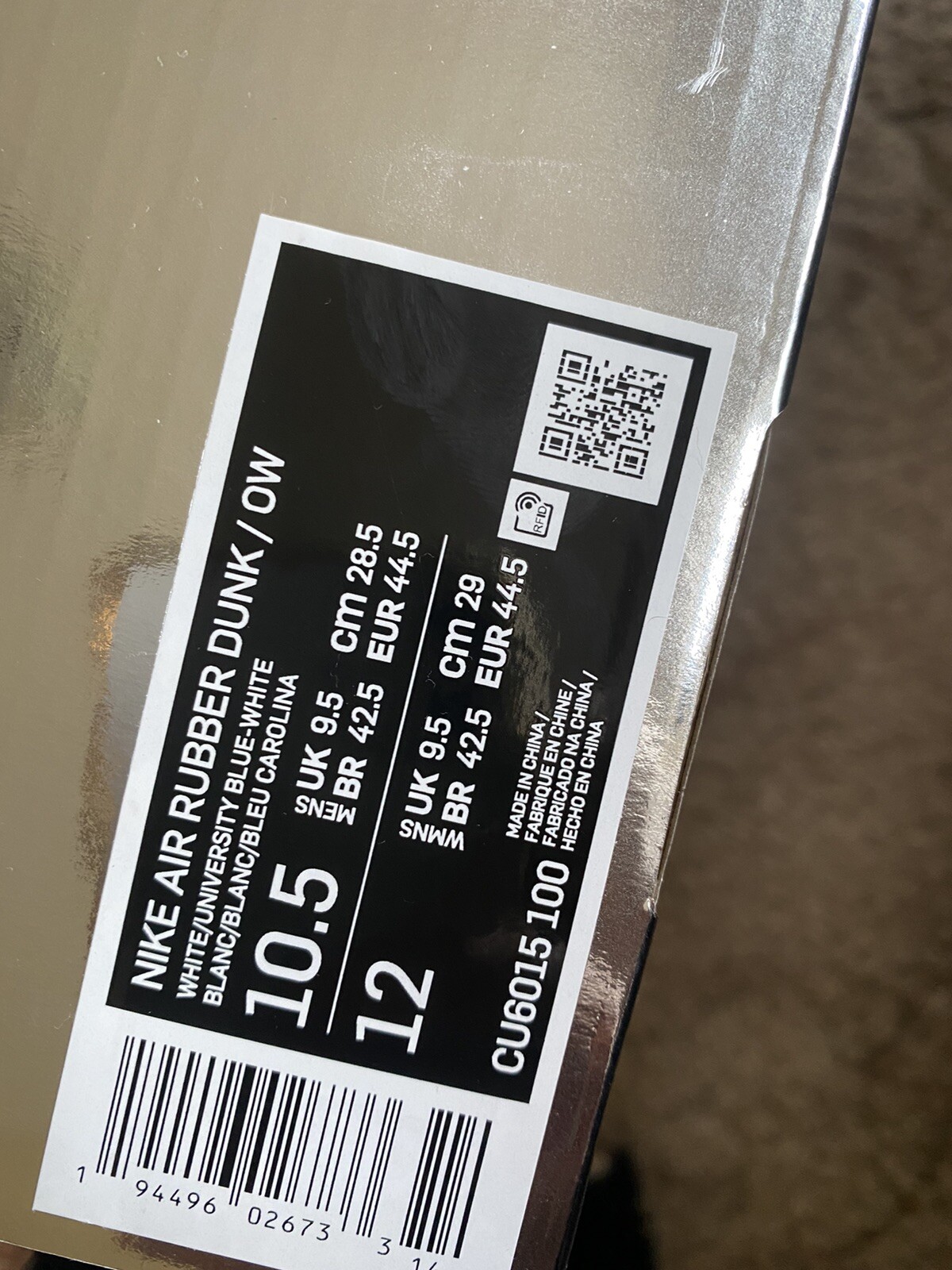 OFF WHITE X NIKE Nike Air Rubber Dunk x Off White University blu 2020 UK 9 5