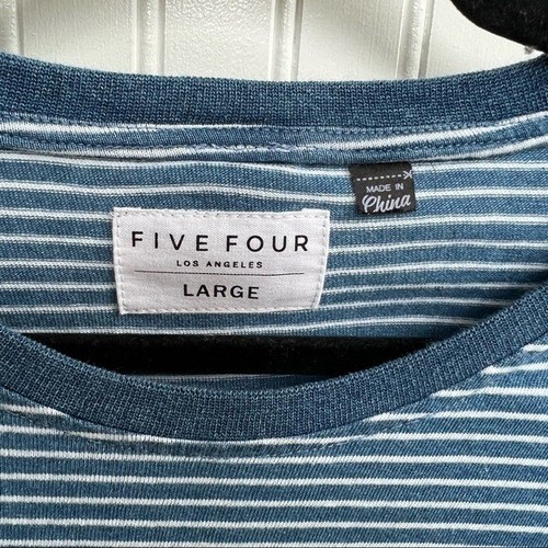 Five Four Blue & White Stripe Woad Long Sleeve T-Shirt Men’s Large - Picture 3 of 5