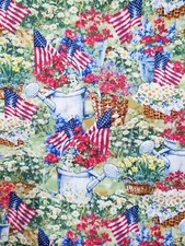 Timeless Treasures - Home of the Brave - Quilting Fabric with American Flags
