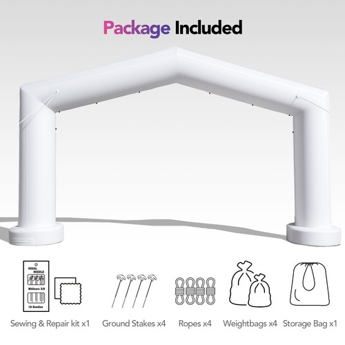 Large 21Ft Gable Inflatable Arch with built-in blower - White - Picture 6 of 10