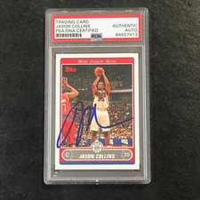 2006-07 Topps #38 Jason Collins Signed Card AUTO PSA Slabbed Nets