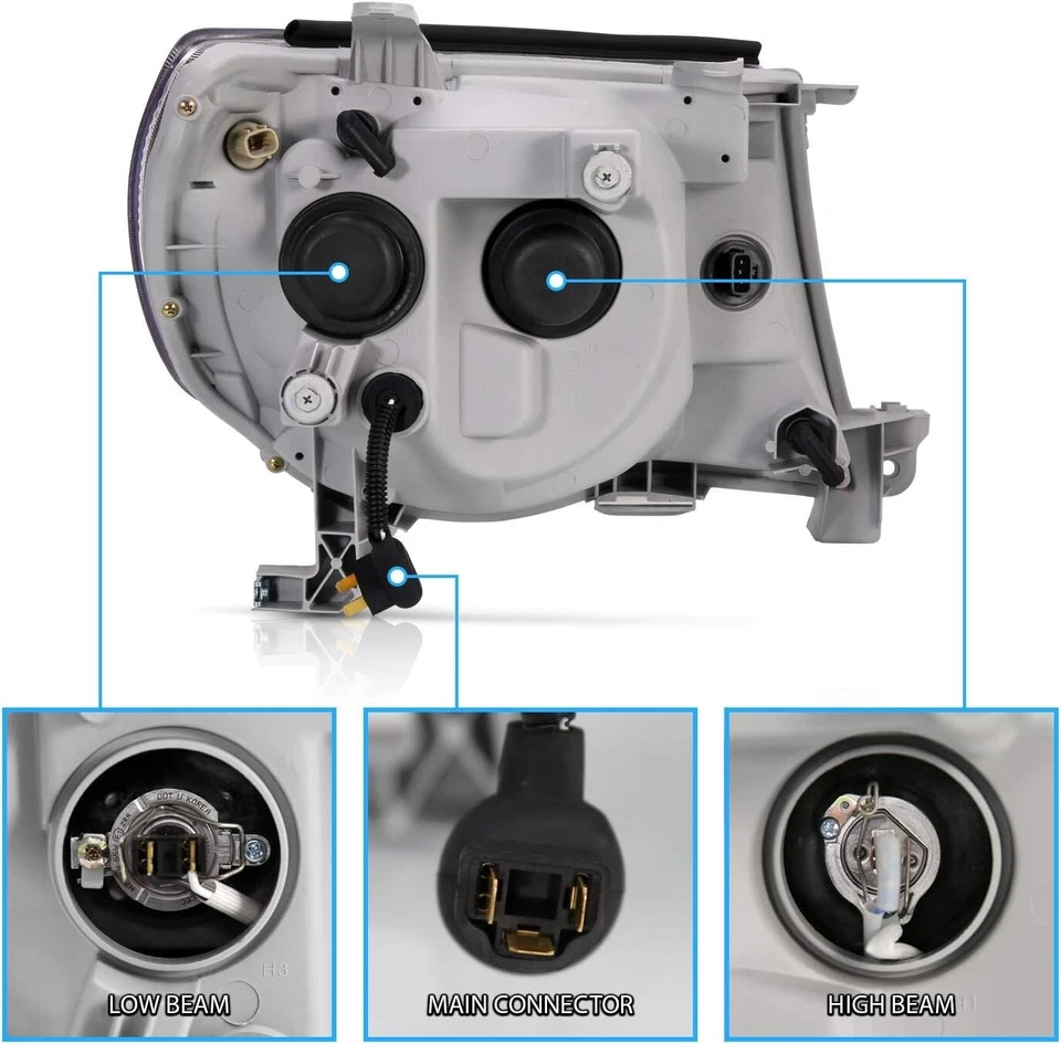 Faros proyectores halo LED duales para cromo 2005-2011 Toyota Tacoma lámparas Foto 4 de 4