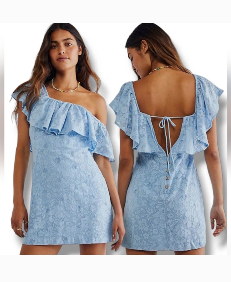 Free People Light blue Girl Crush Lace mini dress size small | eBay