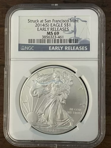 2014(S) American Silver Eagle S$1- NGC MS69, Early Releases!