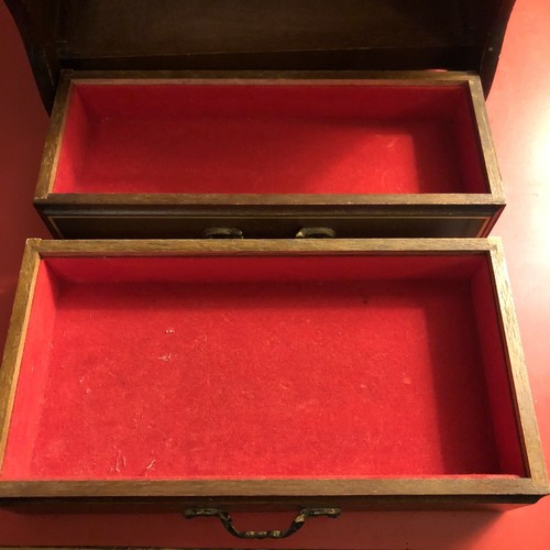 RARE VINTAGE WOODEN JEWELRY MUSIC BOX GLASS FLORAL JAPANESE MUSICAL - Picture 13 of 14