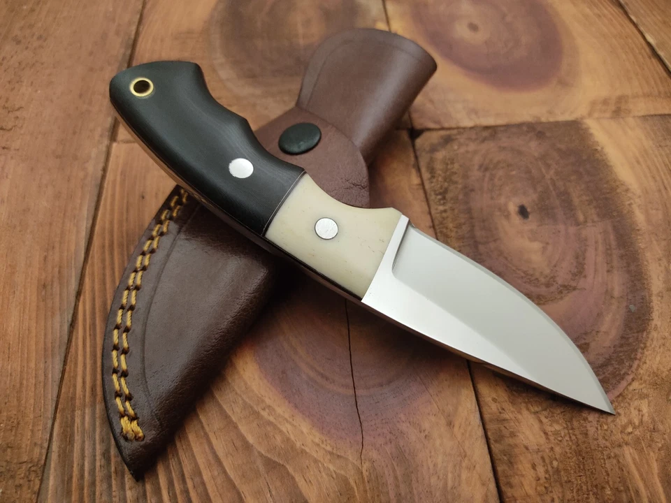 Cuchillo de caza de hoja fija hecho a mano personalizado de acero 12c27 supervivencia camping al aire libre Foto 4 de 4