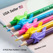 4 PCS Colorful Silicone Pen Holder Grip Student Practice Writing Tool Correction