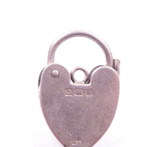Dije de candado vintage plata esterlina 925 Birmingham 1958 sello 1,9 g - Imagen 6 de 8