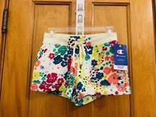 Champion moisture wicking pull on floral sweat shorts multicolor NWT size XS