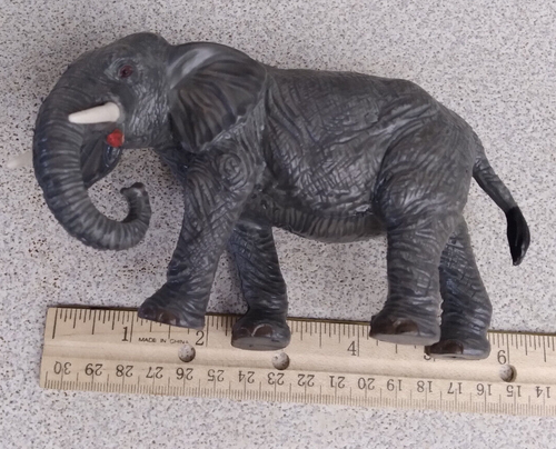 Vintage AAA Elephant Figure PVC Solid Rubber 6" long 3-1/2" tall - Picture 10 of 11