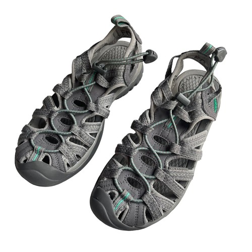 KEEN Women’s Size 6M Whisper Sandals Medium Grey Peacock Green 1022814 New - Picture 1 of 12