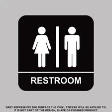 Various Bathroom & Rest Room High Quality Vinyl Sticker Signs & Decals