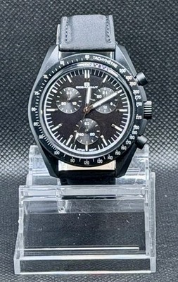 Oceanaut Orbit OC7580 Chronograph Black Dial Leather Strap Watch