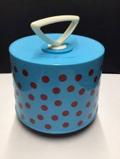 VINTAGE DISK-GO CASE LOT RETRO RECORDS HOLDER 45 RPM VINYL MUSIC Blue Polka Dot