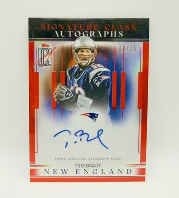 2025 Topps Signature Class NFL Autograph Tom Brady Red Refractor Patriots 3/25