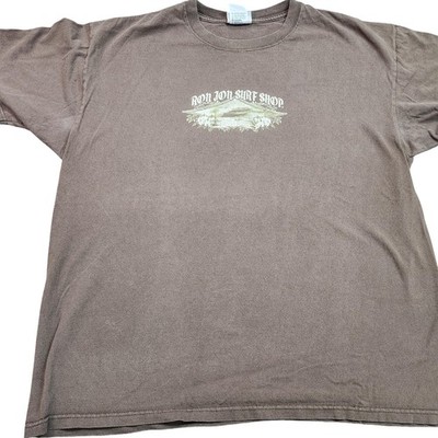 Ron Jon Surf Shop Shirt Mens XL Brown Surf Scene Graphic Tee Tropical