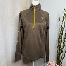 Ariat Tek Team 1/2 Zip Sweatshirt Pulloever Long Sleeve Fleece Green Women's M