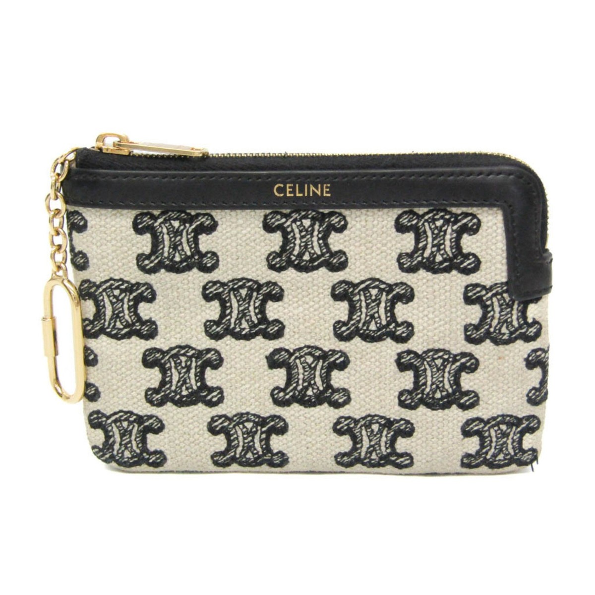 小物 CELINE Celine Triomphe Coin And Card Pouch With Keychain Men,Women