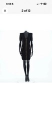BALMAIN 1995$ Short Black Knit Dress -  Gold-tone Zip Fastening