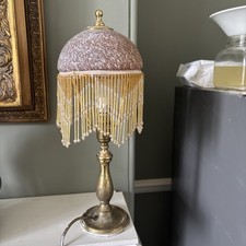 Lampada da tavolo in ottone antico stile art deco