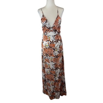 Maaji Floral Cutout Maxi Dress Medium Swim Coverup Beachy Vacation Tropical