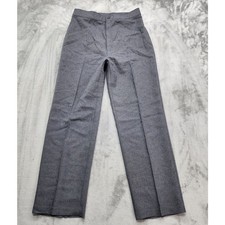 Vintage 70s Levi's Pants Womens 18 Gray Polyester High Rise Wide Leg Slacks