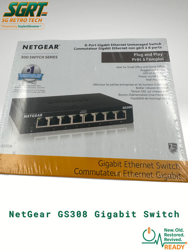 NETGEAR GS308 8-Port Gigabit Ethernet Unmanaged Switch Factory Sealed