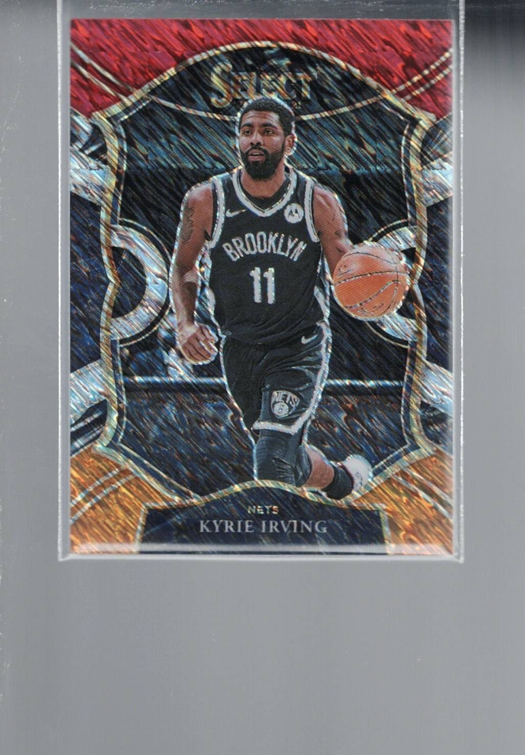 2020-21 Panini Select Concourse Kyrie Irving #42 Red White Orange Shimmer Prizm