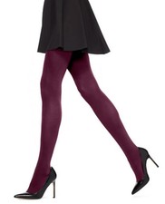 NWT HUE Women's Absolute Opaque Luxe Tights Deep Burgundy One Pair sz. 1