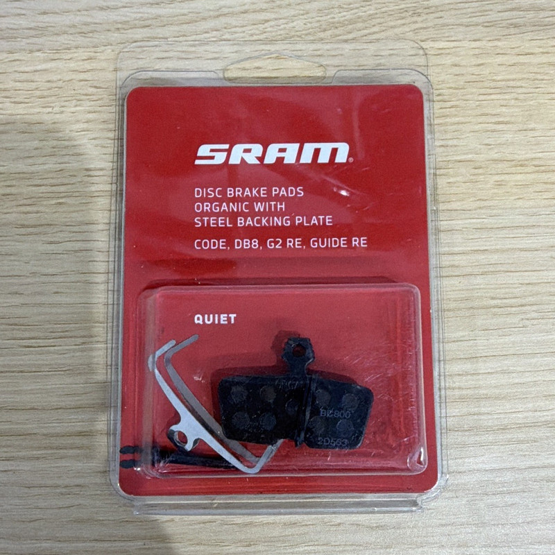 SRAM Disc Brake Pads Organic Steel Backing, DB8 G2 RE Guide RE, 2 Pack, B28000