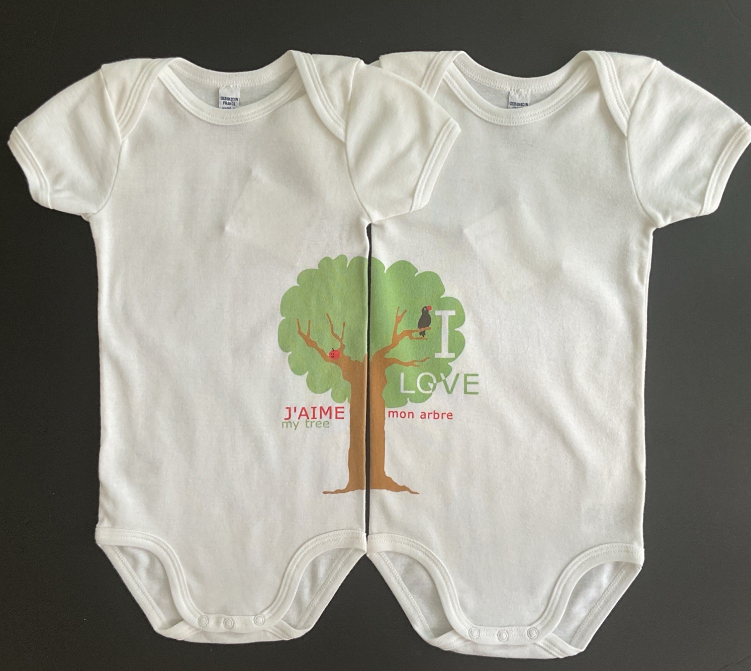 JUEGO DE 2 BODYS PETIT BATEAU 24 MO ALGODÓN LINDO PARA EL DÍA DEL ÁRBOL IDEAL PARA GEMELOS