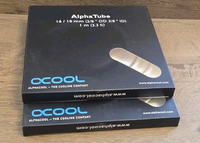 (2) ALPHACOOL AlphaTube HF Flexible Tubing 10mm ID 16mm OD (3/8 ID, 5/8 OD) 1m