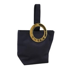 CELINE Pochette Cerchio Nylon Oro Navy Autore 111410