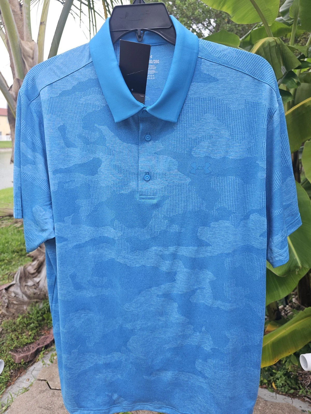 Under Armour Men' size 2XL The Play Off Camo Polo Shirt Blue 1387342 452