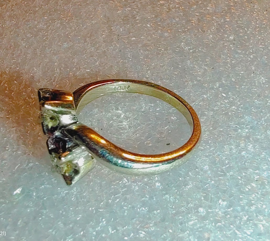 14k solid Gold Geometric Diamond Ring  Modern Des… - image 3