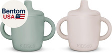 Silicone Sippy Cups 2 Pack   Soft Spout  Easy Grip Handles for Babies 6 Mont
