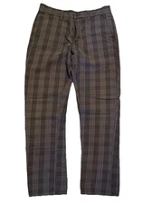 BRIXTON Regent Reserve Trouser Pants Standard 31 Checkered Pattern Brown Plaid