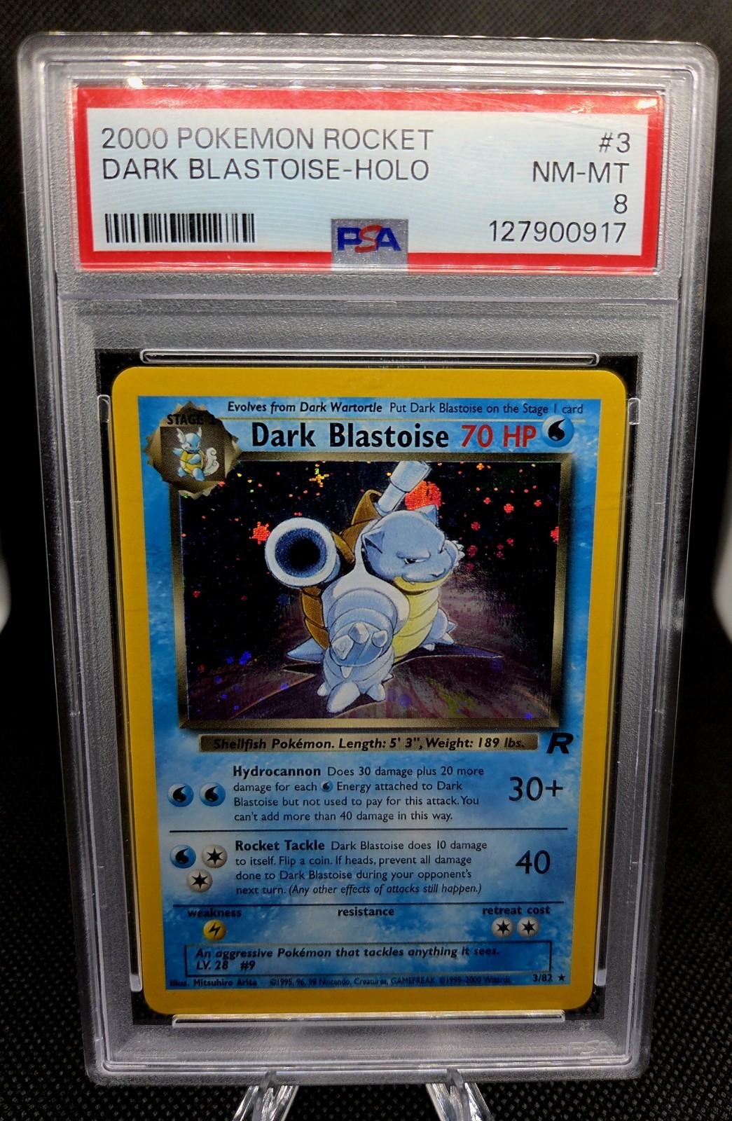 Dark Blastoise 2000 Team Rocket 3/82 Holo PSA 8 Near Mint-Mint