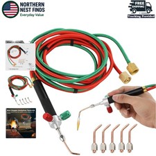 Mini Oxygen Acetylene Torch Kit: Handheld Welding Tool with 5 Tips  3092 F Heat