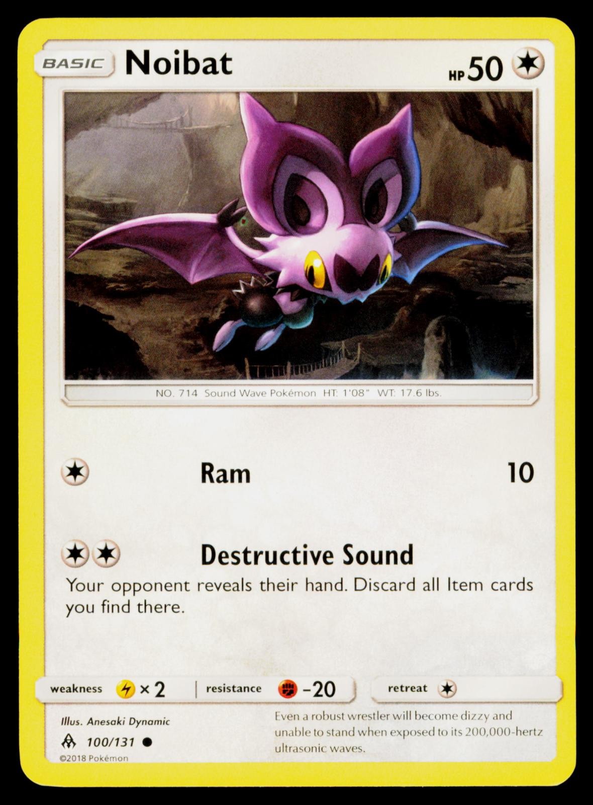Noibat - 100/131 NM Common Forbidden Light Pokemon