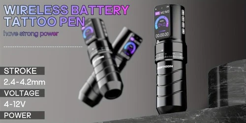 POSEIDON Wireless Tattoo Pen 2.4-4.2mm Stroke 2300mAh Digital Screen image 10